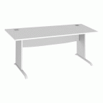 BUREAU DROIT EXCELLENS BOIS L 180 CM PIÈTEMENT BOIS EN L BLANC