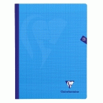 CAHIER BROCHURE COUSUE MIMESYS 24X32CM 192 PAGES GRANDS CARREAUX COUVERTURE POLYPROPYLÈNE - BLEU - LOT DE 5