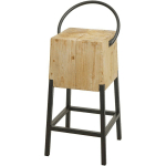 JAMAIS UTILISÉ] TABOURET DE BAR HHG 602, CHAISE DE BAR TABOURET DE COMPTOIR, MÉTAL INDUSTRIEL BOIS MASSIF CERTIFIÉ MVG, NATUREL - MULTICOLOUR