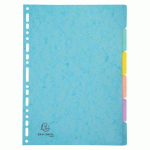 LOT DE 25 - INTERCALAIRES CARTE LUSTRÉE 400G/M2 AQUAREL 6 POSITIONS - A4 - COULEURS ASSORTIES