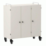 ARMOIRE BASSE SHIFT+ LANDSCAPE MÉLA. 9 CASES 3 PORTES - BLANC GRIS - BLEU CLAIR - MANUTAN COLLECTIVITÉS