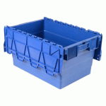 BAC DE STOCKAGE NAVETTE AVEC COUVERCLE EN PLASTIQUE BLEU - 54 LITRES