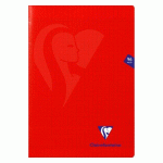 CAHIER PIQUÉ CLAIREFONTAINE MIMESYS A4 - 21 X 29,7 CM GRANDS CARREAUX 96 PAGES ROUGE