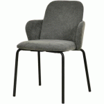 CHAISE EMPILABLE PADDY EN TISSU - GRIS FONCÉ - VEBA