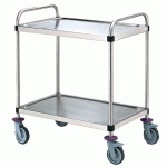 CHARIOT DE SERVICE DÉMONTABLE - 2 PLATEAUX 80X50 CM - SANS GALERIE