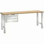 ÉTABLIS BLANC GRIS 2000X800X850 CAP. 500KG ET 3 TIR. 75KG - LISTA