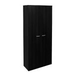 MEUBLE HAUT PORTES BATTANTES PRONTO - L.80 X 35 X H. 180,5 CM - FINITION NOIR