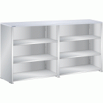 RAYONNAGE UNIVERSEL DOUBLE LISTA H 112,4 X L 204,7 X P 44,5 - RÉSINE SYNTHÉTIQUE GRIS CLAIR RAL 7035