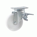 ROULETTE PIVOTANTE À FREIN MÉCANO SOUDÉ 125 MM- CHARGE 600 KG - ROULEMENTS À BILLES AVL
