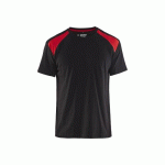 T-SHIRT DE TRAVAIL BICOLORE 100% COTON 3379 - NOIR ET ROUGE - XS BLAKLADER