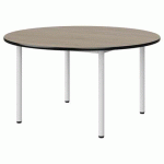 TABLE MALIBU Ø 120 T4 4P STRA CHÊNE 1146/NOIR BLC 9016
