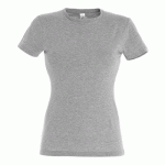 TEE-SHIRT PERSONNALISABLE CLASSIC FEMME GRIS CHINÉ COTON 150 G