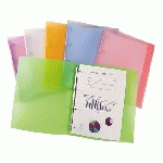 LOT DE 12 - CLASSEUR 4 ANNEAUX PLASTIFIÉ VIQUEL PROPYSOFT A4 - DOS 3,5 CM COULEURS PASTELS TRANSLUCIDES ASSORTIES