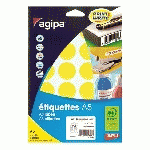 PASTILLE ADHÉSIVE Ø 30 MM AGIPA 101358 JAUNE - BOÎTE DE 240