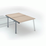 PÔLE DE 2 BUREAUX ECLA CHÊNE CLAIR L 120 X P 80 CM PIÈTEMENT MÉTAL ALUMINIUM - ÉLÉMENT SUIVANT