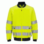 PORTWEST T164 VESTE DE TRAVAIL HV AVEC PANNEAUX EN MESH JAUNE/MARINE - TAILLE 4XL