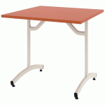 TABLE TIM 80X80 CM T2 - DL - PLAT STRAT ABS - ORANGE DE SIENNE/BLANC - RODET