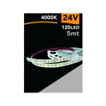 TRADE SHOP TRAESIO - 2835 LED STRIP 5 MT 24V 120 LED SMD LIGHT 3000K 4000K 6500K 2835-24V-5MM -BLANC NATUREL- - BLANC NATUREL