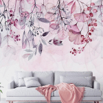 ARTGEIST - PAPIER PEINT ADHÉSIF FOGGY NATURE PINK - 98 X 70 CM - BLANC ET ROSE