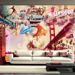 ARTGEIST - PAPIER PEINT HOLLYWOOD, MIAMI, LOS ANGELES... - 100 X 70 CM - MULTICOLORE