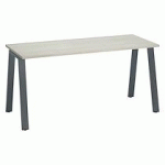 BUREAU DROIT INDIVIDUEL CHÊNE GRIS 160 X 60 CM, PIÉTEMENT MÉTAL ANTHRACITE - ARCH