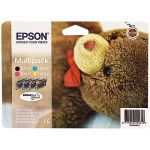 EPSON CARTOUCHE D'ENCRE OURS EN PELUCHE T0615 (C13T061540A0) - COULEUR: NOIR,TRICOLORE (LOT DE 4 CARTOUCHES)