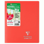 LOT DE 10 - CAHIER PIQUÉ KOVERBOOK 17X22 CM 96 PAGES GRANDS CARREAUX COUVERTURE POLYPROPYLÈNE OPAQUE 100% RECYCLÉ - ROUGE
