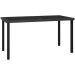 TABLE À DÎNER DE JARDIN NOIR 140X70X73 CM RÉSINE TRESSÉE