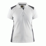POLO FEMME BLANC/GRIS TAILLE S - BLAKLADER