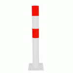 POTEAU DE PROTECTION ACIER ROUGE/BLANC À FIXER Ø90MM - VISO