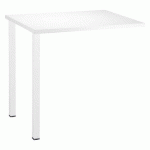 RETOUR BUREAU SUSPENDU SQUADRA L 80 X P 60 CM PLATEAU BLANC PIEDS BLANC