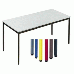 TABLE POLYVALENTE RECTANGLE - L. 160 X P. 80 CM - PLATEAU GRIS - PIEDS GRIS