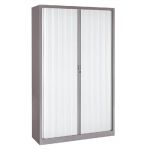 ARMOIRE MÉTAL CLASSTOUT COLOR - A RIDEAUX - L. 120 X H. 198 CM - CORPS ALUMINIUM  - RIDEAUX BLANC
