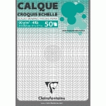 CALQUE CROQUIS CLAIREFONTAINE - ECHELLE A4 - UNI 92 G - BLOC DE 50 FEUILLES