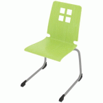 CHAISE COQUE DAMIER PIÈTEMENT LUGE ACIER - CARAMBOLE/GRIS ARGENT - RODET