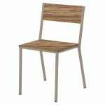 CHAISE TORONTO ASS/DOS PIN VIEILLI VEINÉ / ACIER TAUPE - JAYSO