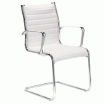 CHAISE VISITEUR ANDREA SIMILI CUIR BLANC