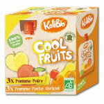 KALIBIO COMPOTES POMME POIRE PÊCHE ABRICOT X 6 GOURDES DESSERTS
