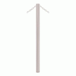 POTELET CARREFOUR Ø 60 MM CHAINES 2 ANNEAUX GALVA GRIS 7044 - PROCITY