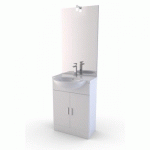 MEUBLE DE SALLE DE BAINS COMPLET 60 CM - VASQUE CÉRAMIQUE - MIROIR LED AURLANE