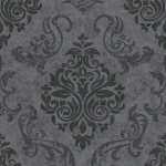 PAPIER PEINT DAMASSÉ | PAPIER PEINT BAROQUE | PAPIER PEINT GRIS ANTHRACITE | PAPIER PEINT CHAMBRE & SALON CHIC - 10,05 X 0,53 M - BRICOFLOR