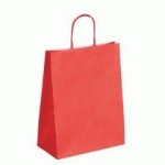 SACS BOUTIQUE KRAFT POIGNÉES TORSADÉES ROUGE 30 X 23 X 12 CM - 50 SACS