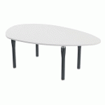 TABLE DE RÉUNION NOGA GALET 200 X 123 CM BLANC ANTHRACITE