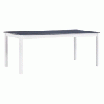TABLE DE SALLE A MANGER BLANC ET GRIS 180 X 90 X 73 CM PIN HDV24251 - HOMMOO