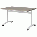 TABLE MALIBU 120X80 T5 DL STRA ABS GRIS U727/BLC 9016
