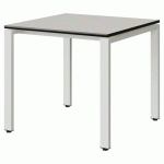 TABLE MALIBU 80X80 T5 SOUDÉ ST BLC SEL W911/NOIR BLC 9016