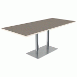 TABLE MENORCA 180X80 T6 STR ALAISÉ PRALINE BLC PASTEL/CHROMÉ - MOBIDECOR