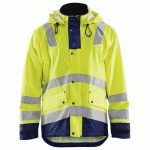 VESTE DE PLUIE NIVEAU 2 JAUNE FLUORESCENT/MARINE TAILLE M - BLAKLADER