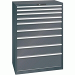 ARMOIRE 9 TIROIRS SÉRIE 12.550-CAPACITÉ 200KG-NOIR - LISTA