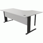 BUREAU COMPACT ASYMÉTRIQUE PIED L 180X120X60 RETOUR GAUCHE GRIS/ANTHRACITE - MANUTAN COLLECTIVITÉS